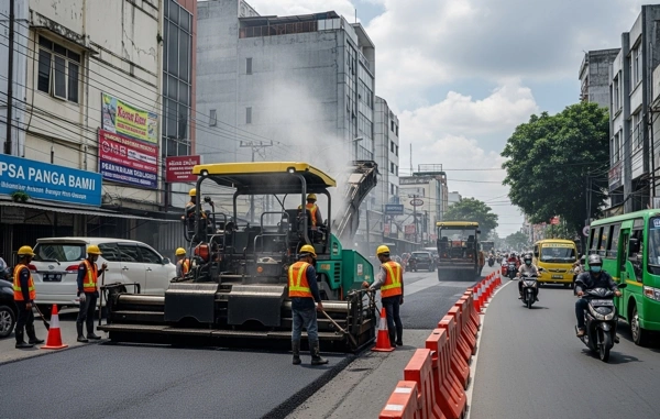 Alat Berat Modern untuk Pengaspalan